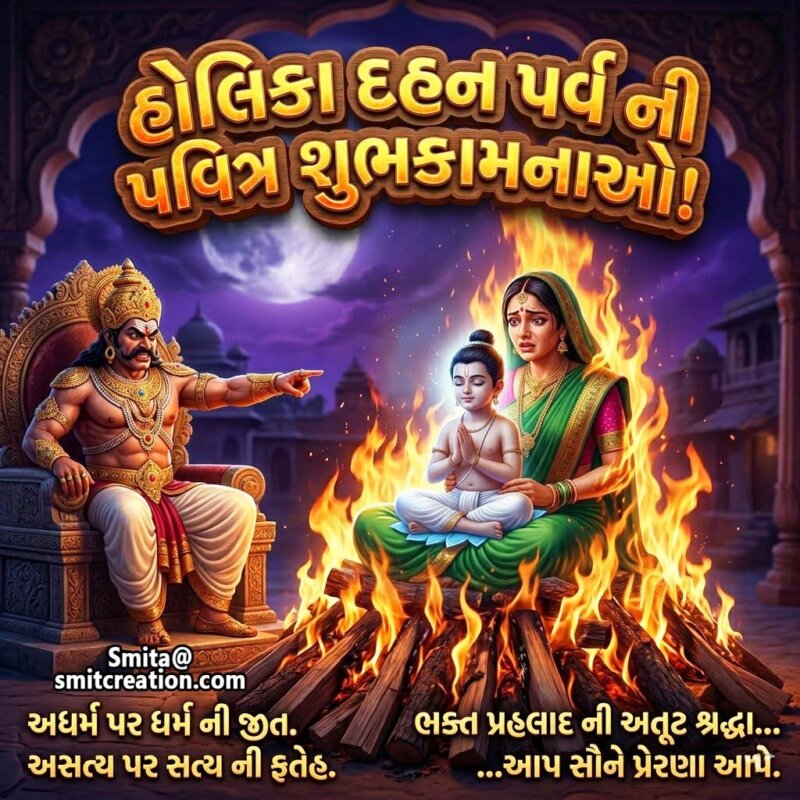 Holika Dahan Gujarati Shubhechha
