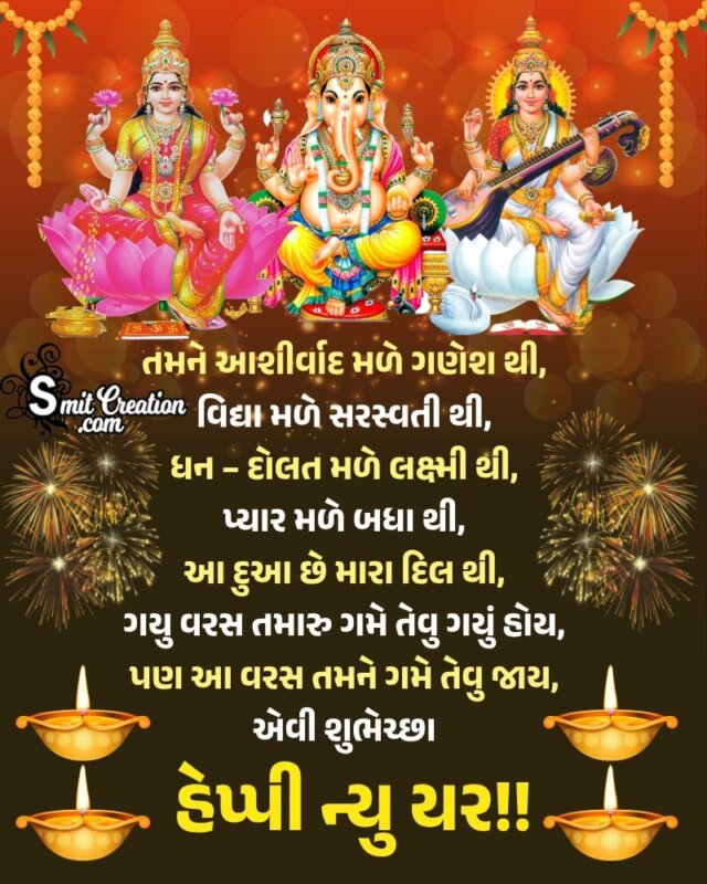 Gujarati New Year Blessings Image