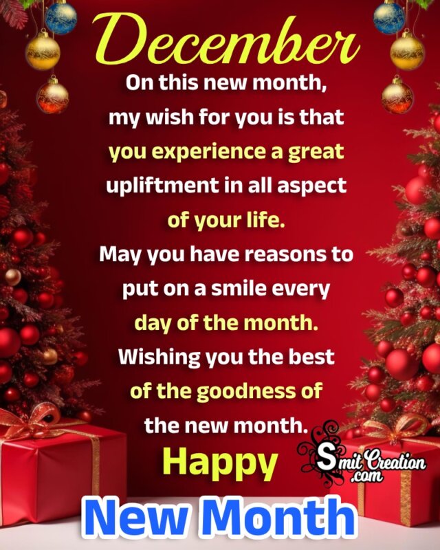 Happy New Month Of December Wish Image