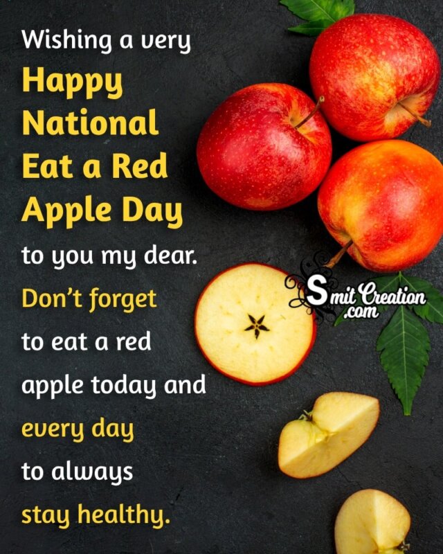 National Eat A Red Apple Day Wish Image
