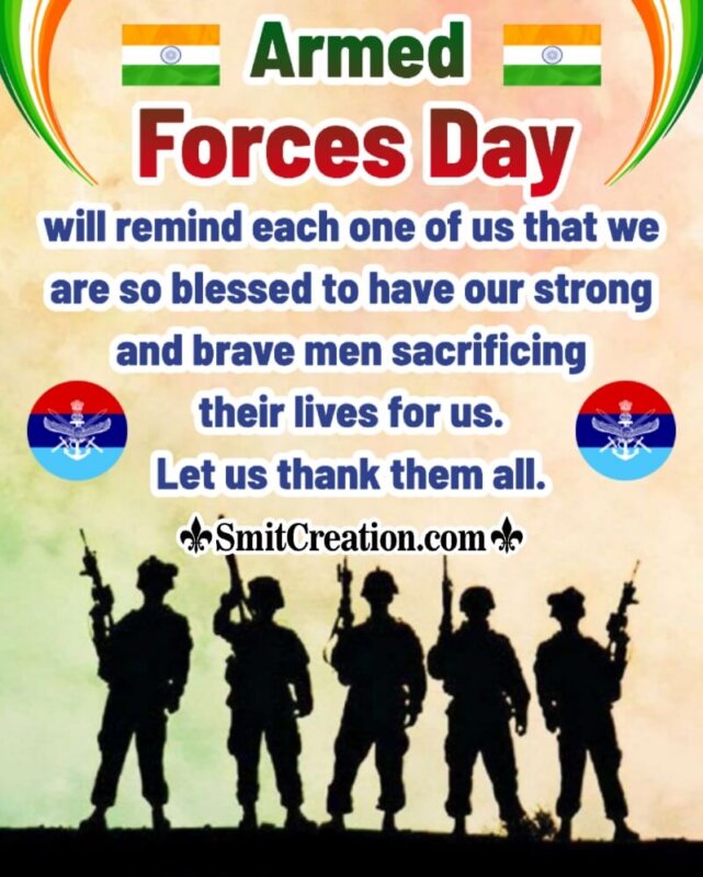 Armed Forces Flag Day Message Photo