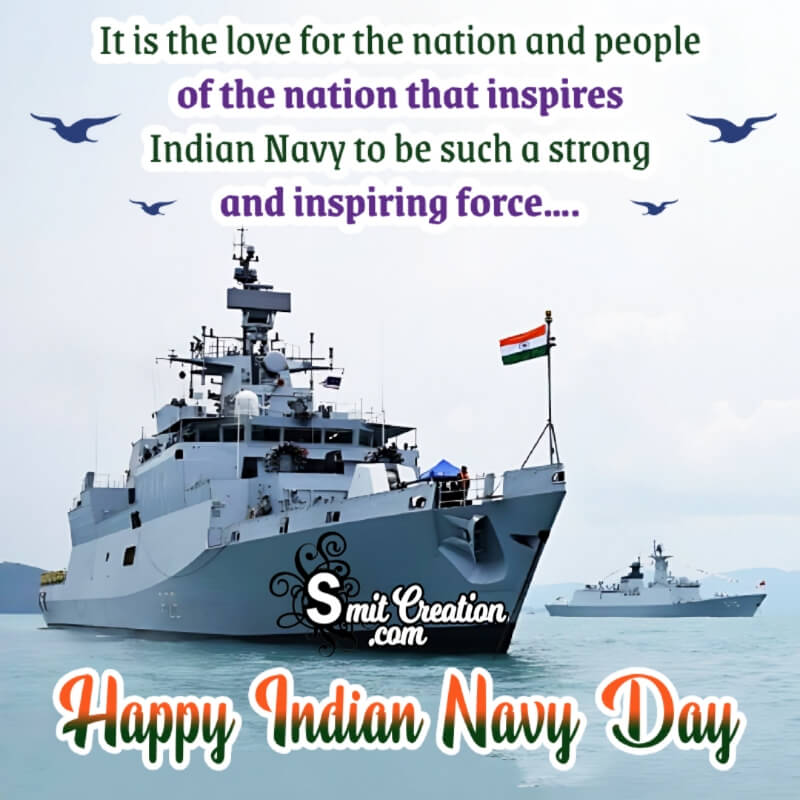 Happy Indian Navy Day Message Image