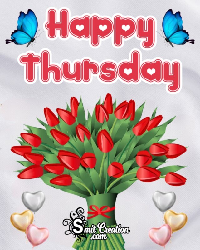Happy Thursday Red Tulips Card