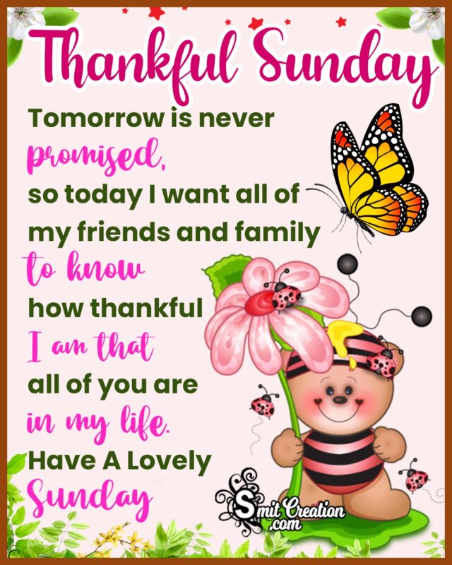 Thankful Sunday Message Photo