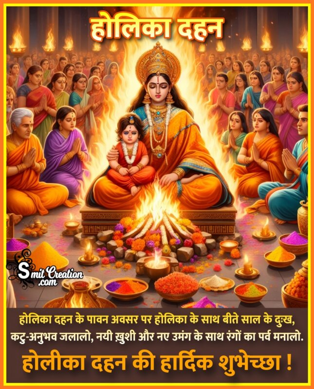 Holika Dahan Hindi Message Picture