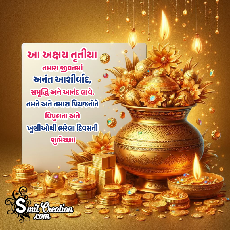 Happy Akshaya Tritiya Wonderful Gujarati Message Photo
