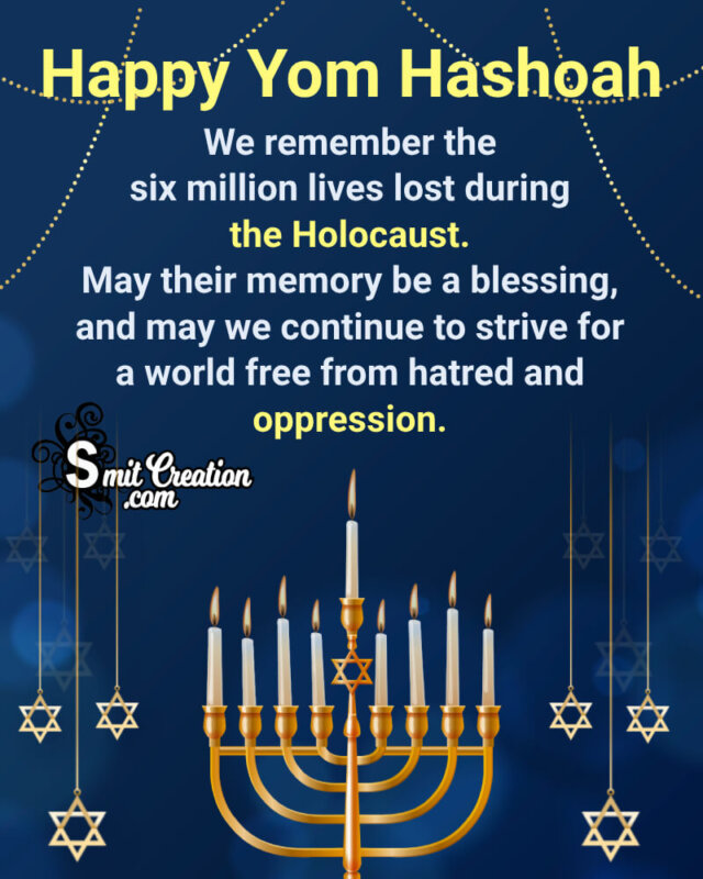 Wonderful Happy Yom Hashoah Greeting Pic