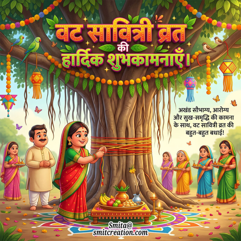 Vat Savitri Vrat Hindi Wishes And Blessings Image