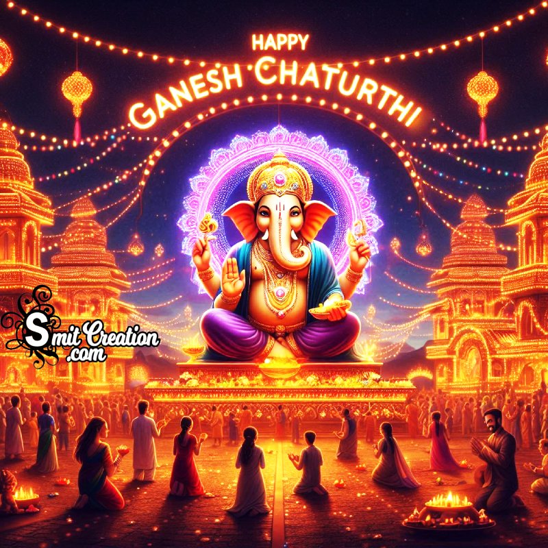 Happy Ganesh Chaturthi Lovely Celebration Image