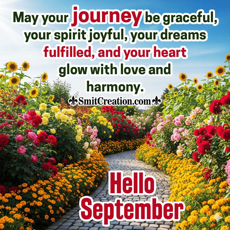 Hello September Lovely Greeting Image