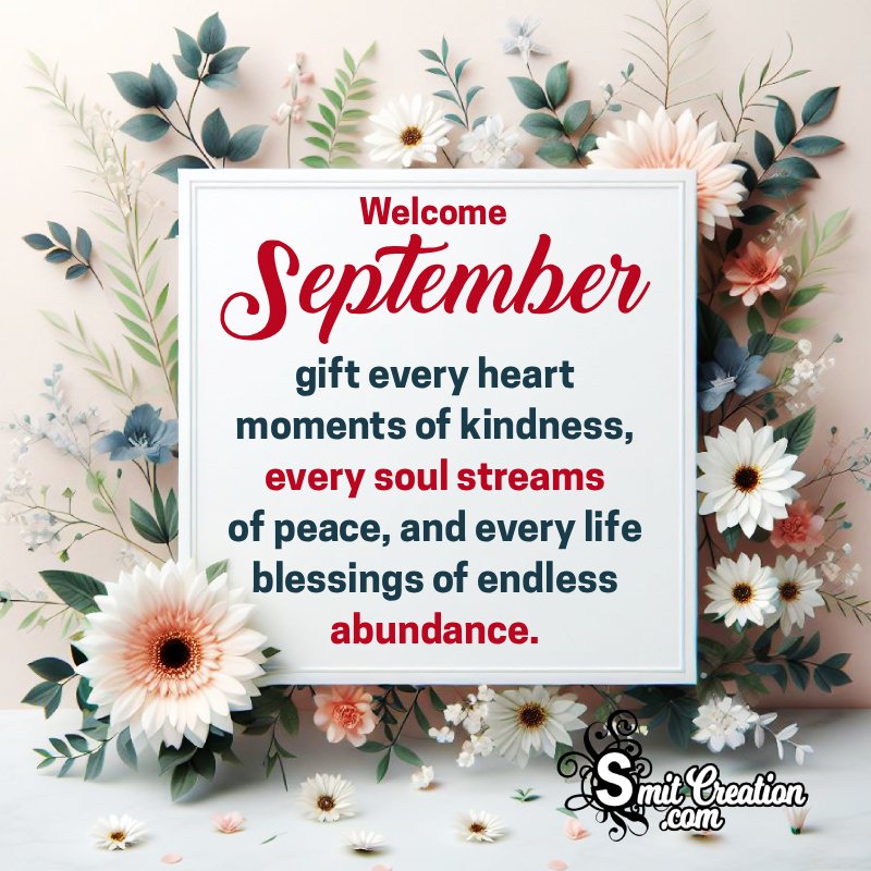 Welcome September Nice Blessings Image