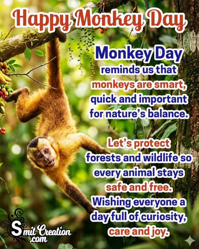 Happy Monkey Day Wishing Photo