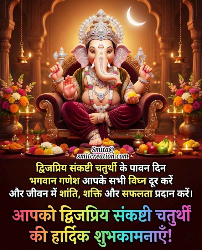 Dwijapriya Sankashti Chaturthi Hindi Wishes Image