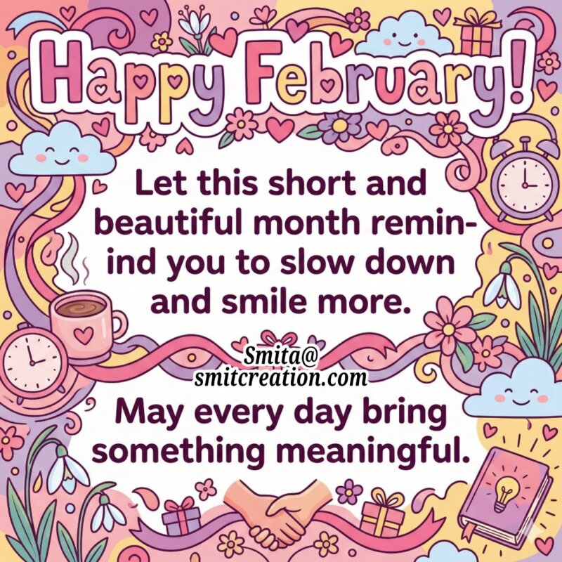 Happy February Month Positive Vibes Image