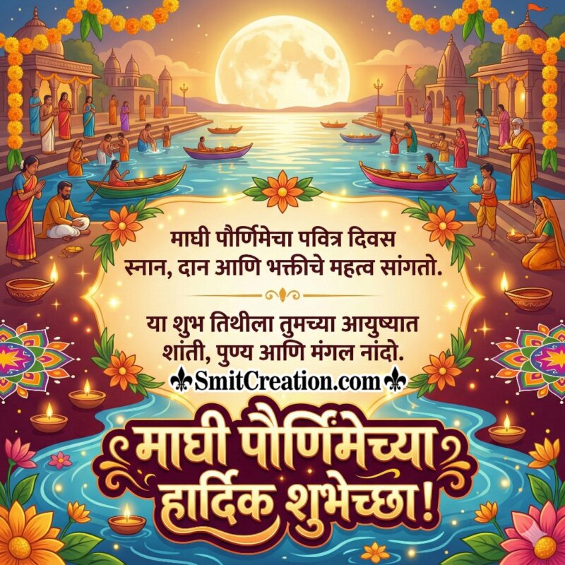 Happy Maghi Purnima Marathi Greetings Image