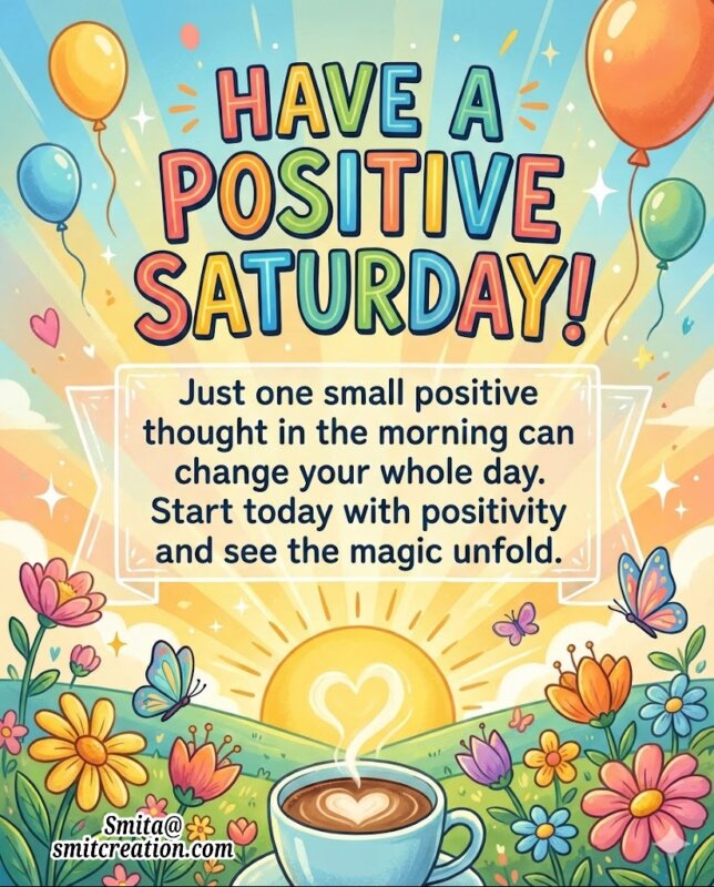 Happy Saturday Positive Thoughts Change The Day