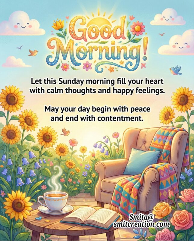 Happy Sunday Morning Wish Image For Calm Start