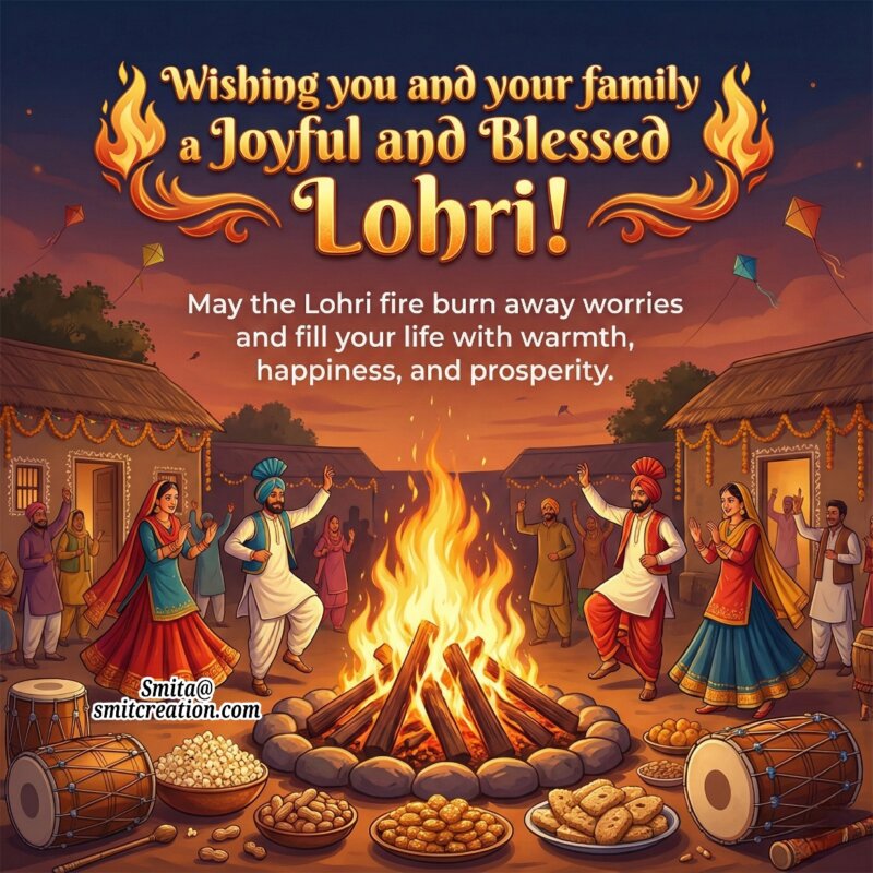 Lohri Message In English Harvest Festival Image