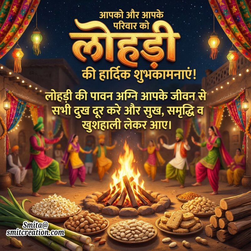 Lohri Shubhkamna Sandesh Hindi Image