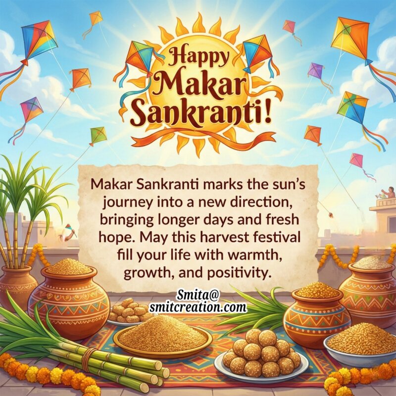 Makar Sankranti Message In English Harvest Festival Image