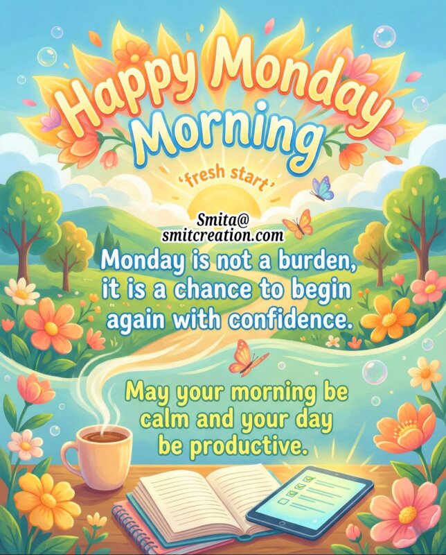 Monday Morning Fresh Beginning Quote Image