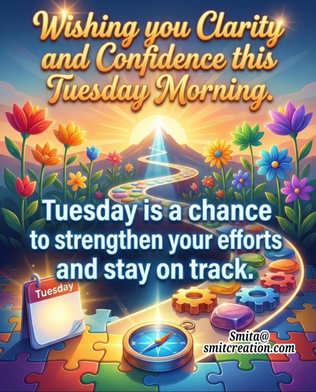 Tuesday Morning Focus And Confidence Quote Image