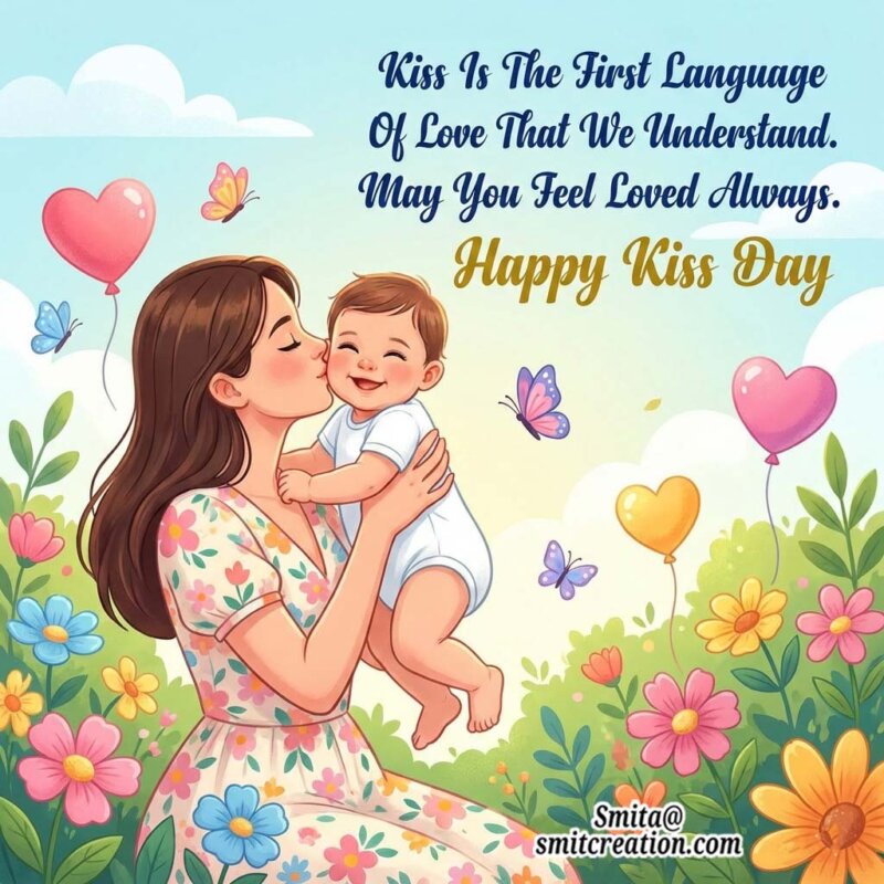 Happy Kiss Day – Kiss Is  The First Language  Of Love