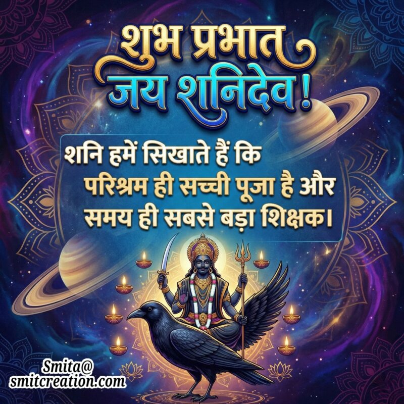 Shubh Prabhat Shanidev Parishram Aur Dhairya Sandesh