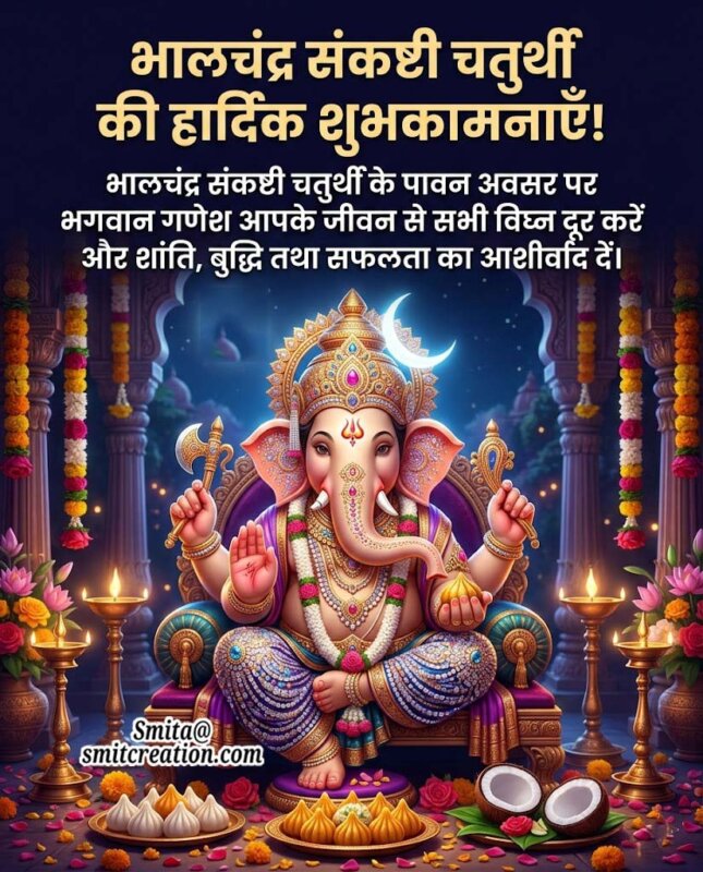 Bhalchandra Sankashti Chaturthi Hindi Greeting Message Image