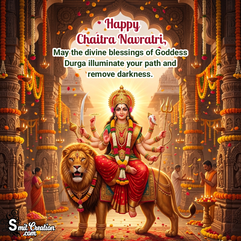 Happy Chaitra Navratri Divine Blessings Image