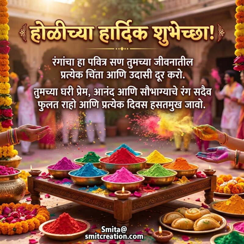Happy Holi Marathi Greeting Wishes