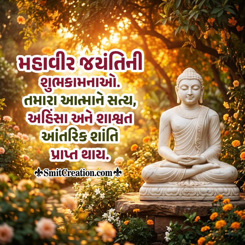 Mahavir Jayanti Shubhkamna Best Gujarati Photo