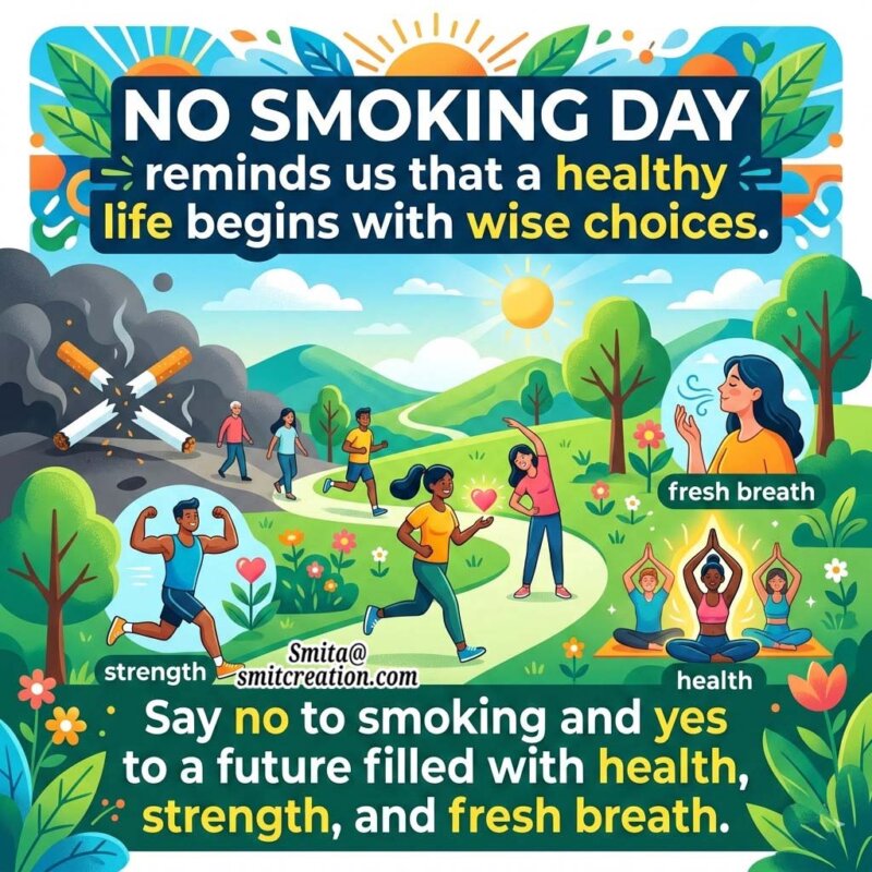 No Smoking Day Healthy Life Message Image