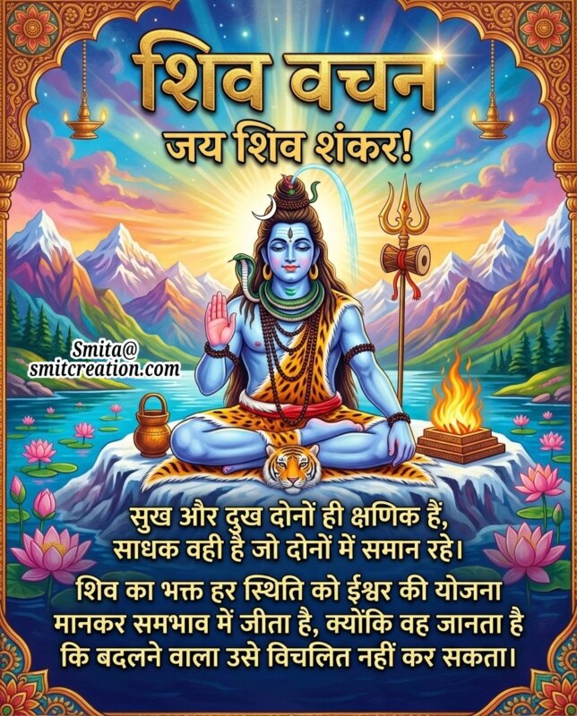 Shiv Vachan Sukh Dukh Saman Sandesh