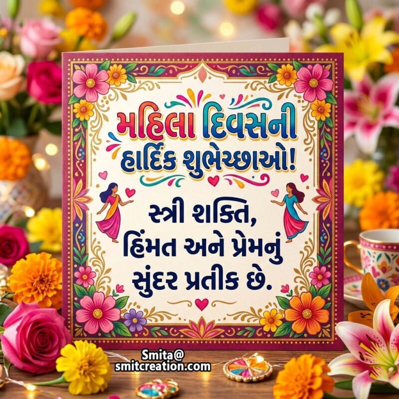 Womens Day Gujarati Greeting Card Image