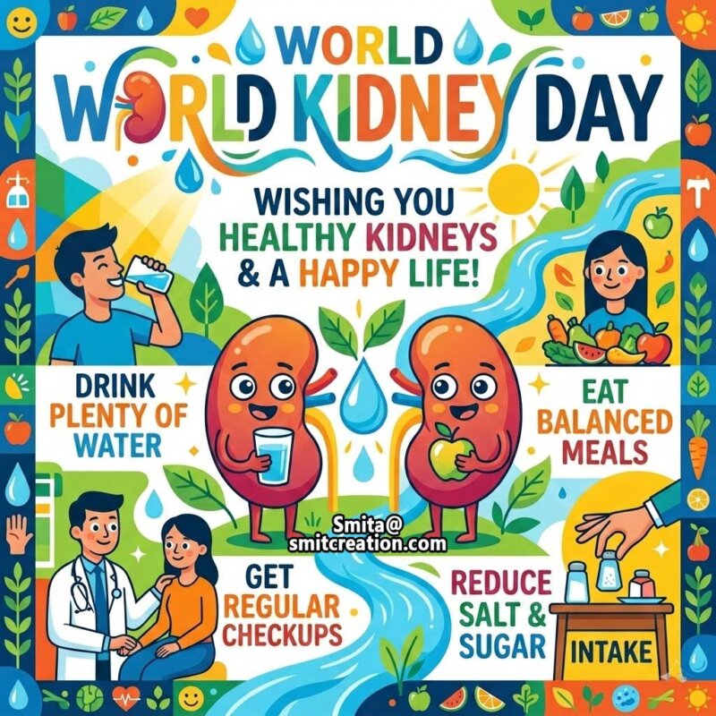 World Kidney Day Healthy Kidneys Message Image