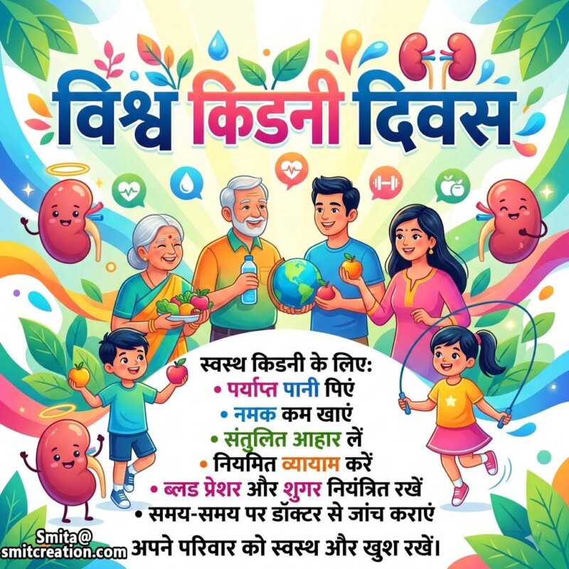 World Kidney Day Hindi Kidney Care Tips Poster Image