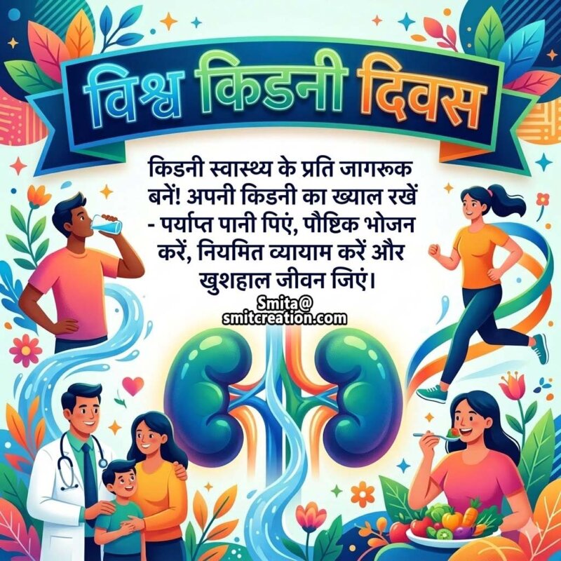 World Kidney Day Hindi Kidney Health Awareness Poster Image