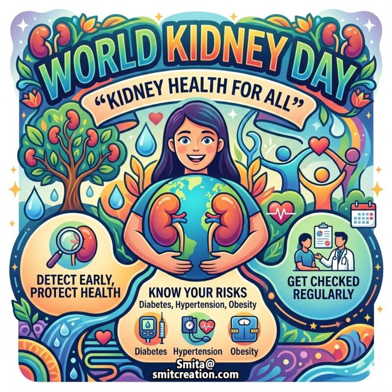 World Kidney Day Kidney Health For All Awareness Image
