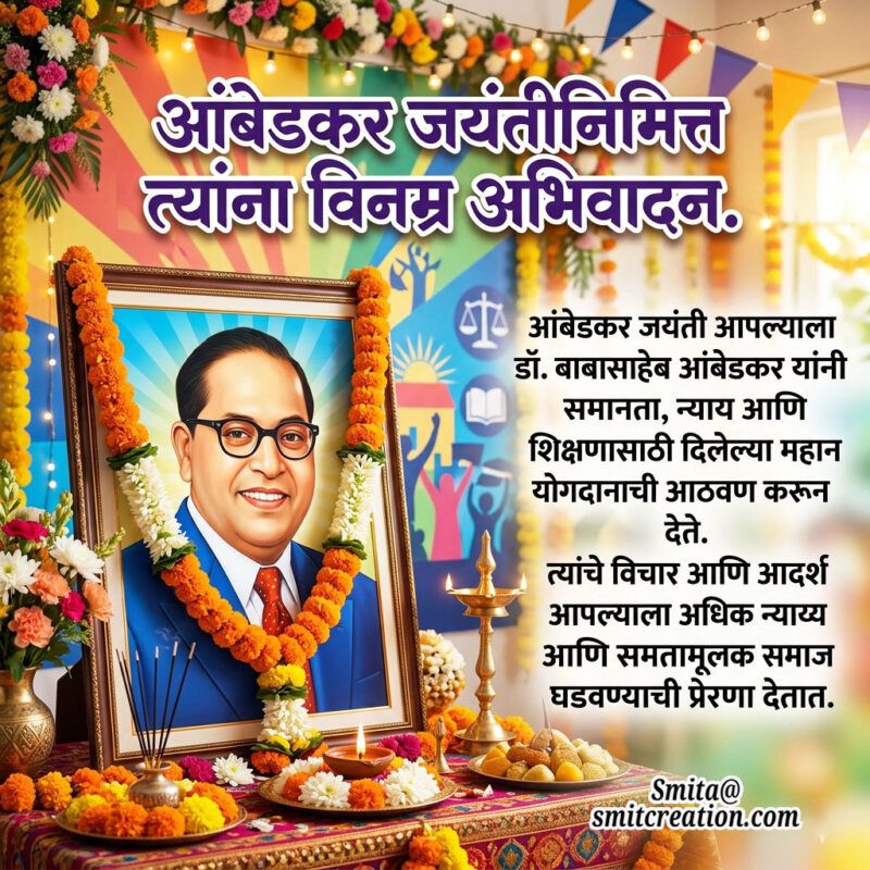 Ambedkar Jayanti Marathi Inspiration Tribute Image