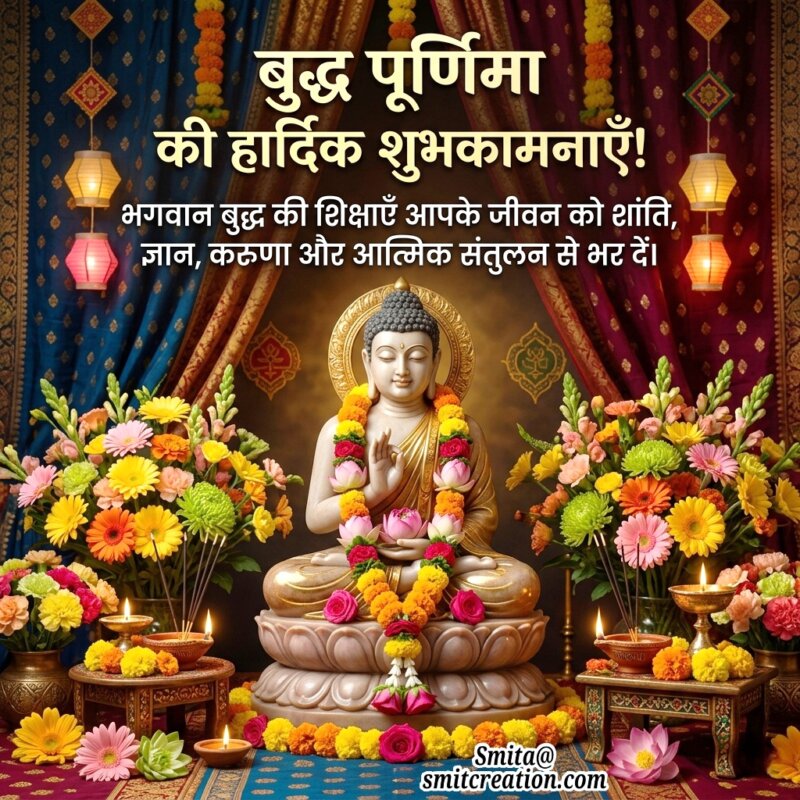 Buddha Purnima Hindi Shanti Gyan Message Image