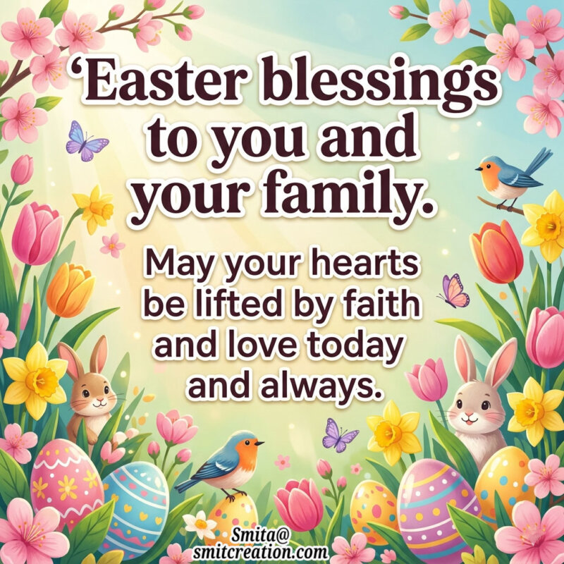Easter Blessings Wishes Image for Family