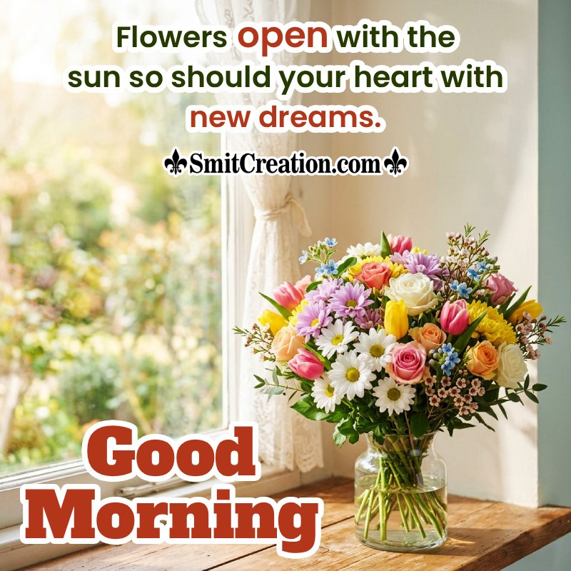 Good Morning Flower Quote Nice Photo