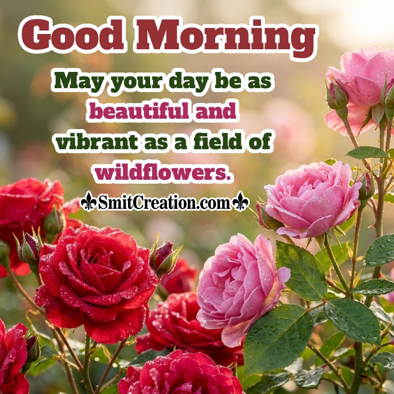 Good Morning Flower Quote Vibrant Image
