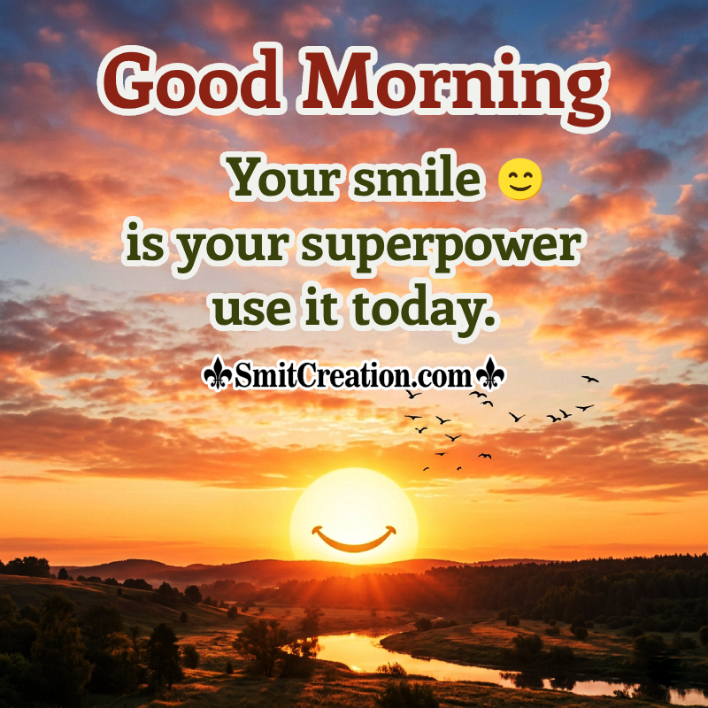 Good Morning Life Quote With Smiley Image