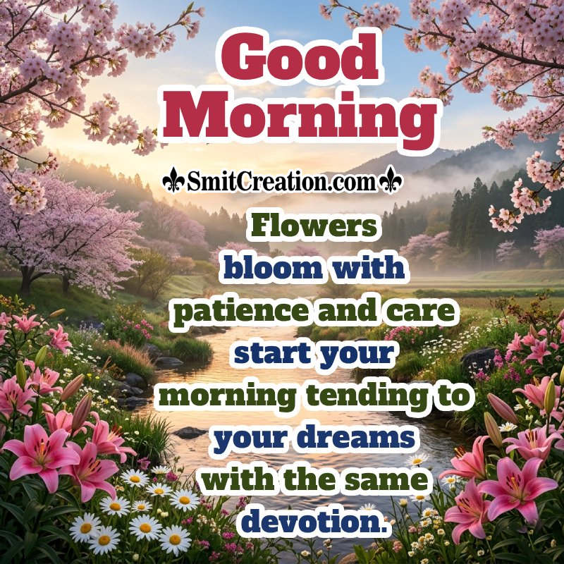 Good Morning Quote About Flowers Lovely Image