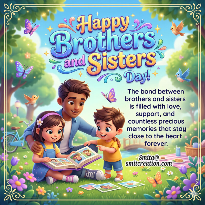 Happy Brothers And Sisters Day Love Bond Message Image