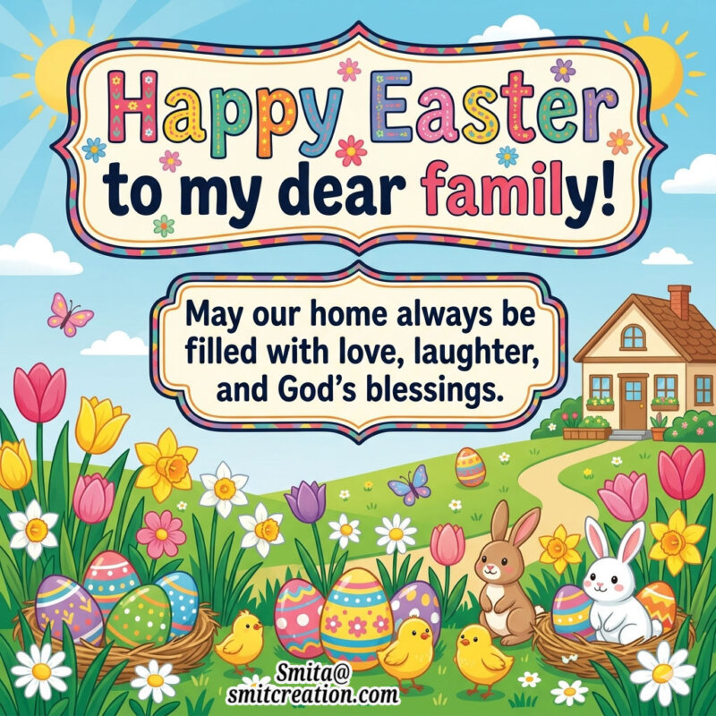 Happy Easter Wishes for Family Image