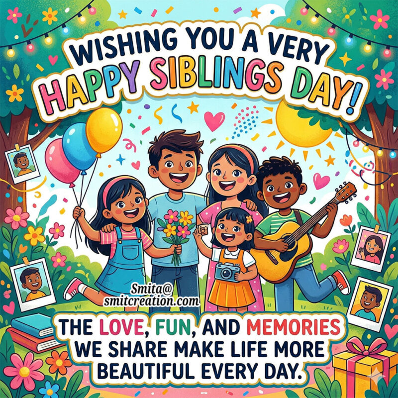 Happy Siblings Day Memories And Bonding Wish Image