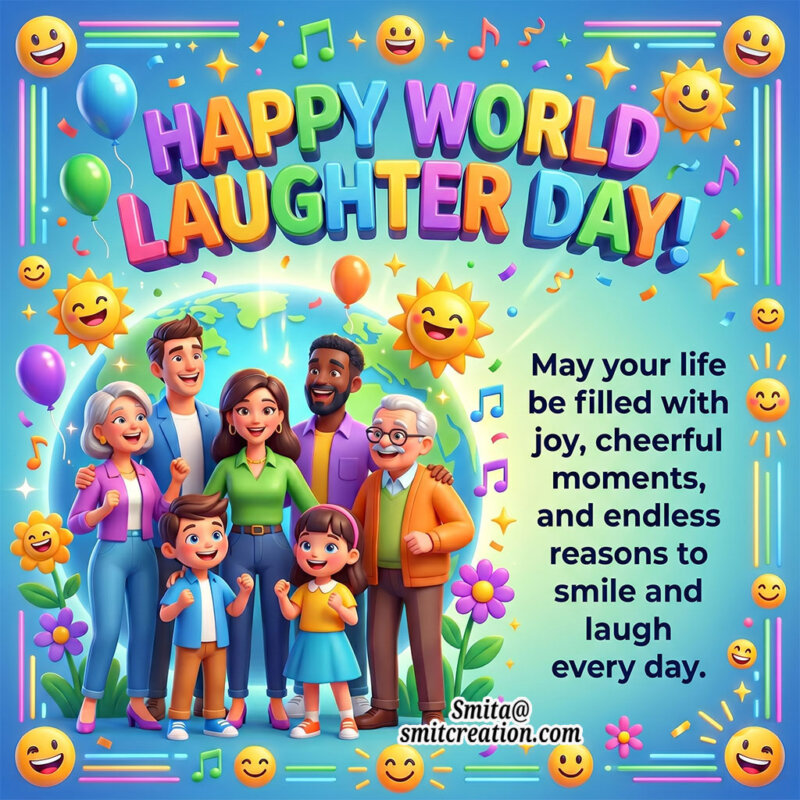 Happy World Laughter Day Joyful Smile Message Image